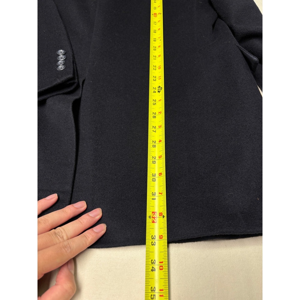 Jos. A. Bank Mens 44L 100% Cashmere Overcoat Black Gordon Topcoat - Picture 10 of 13
